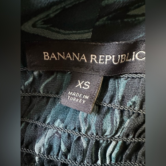 Banana Republic Pleated Tie-Neck Mini Dress,Blue Marble🌻 - Picture 9 of 10